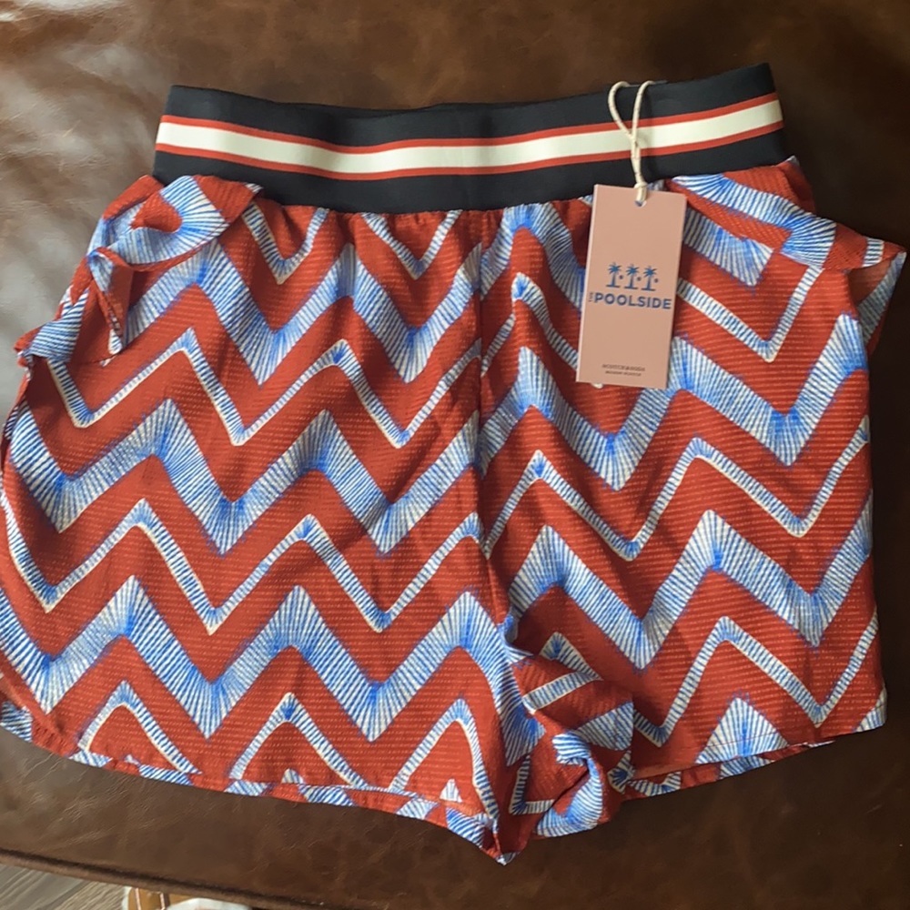 NWT Scotch & Soda Poolside shorts with ruffle, size S